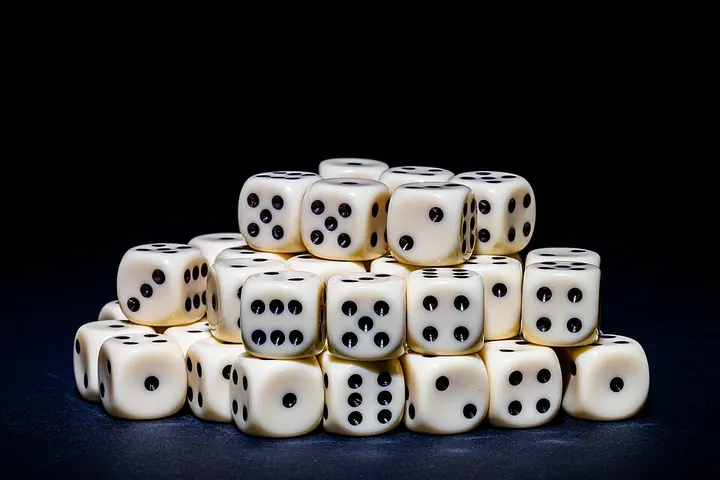 Pile of white dice