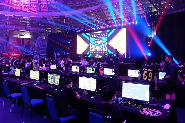 eSports arena with players at screens